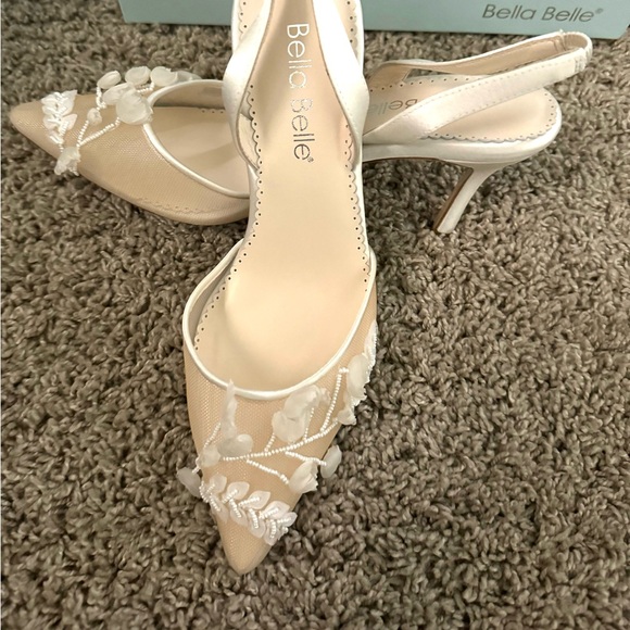 Bella Belle Lilly of the Valley kitten sling back kitten heals New Size 5 1/2 - Picture 8 of 11